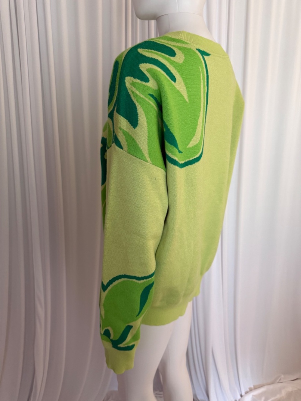 Jaclyn Smith Cactus Green Floral Jacquard Sweater Size XL NWOT - Picture 7 of 16